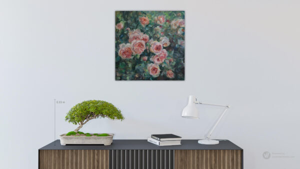 Rose bush painting mockup