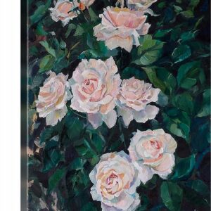 Crème Roses Bush Canvas Print