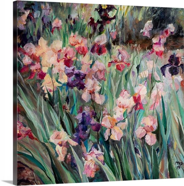 Iris garden canvas print