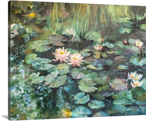 Pink Lily Pond Canvas Print